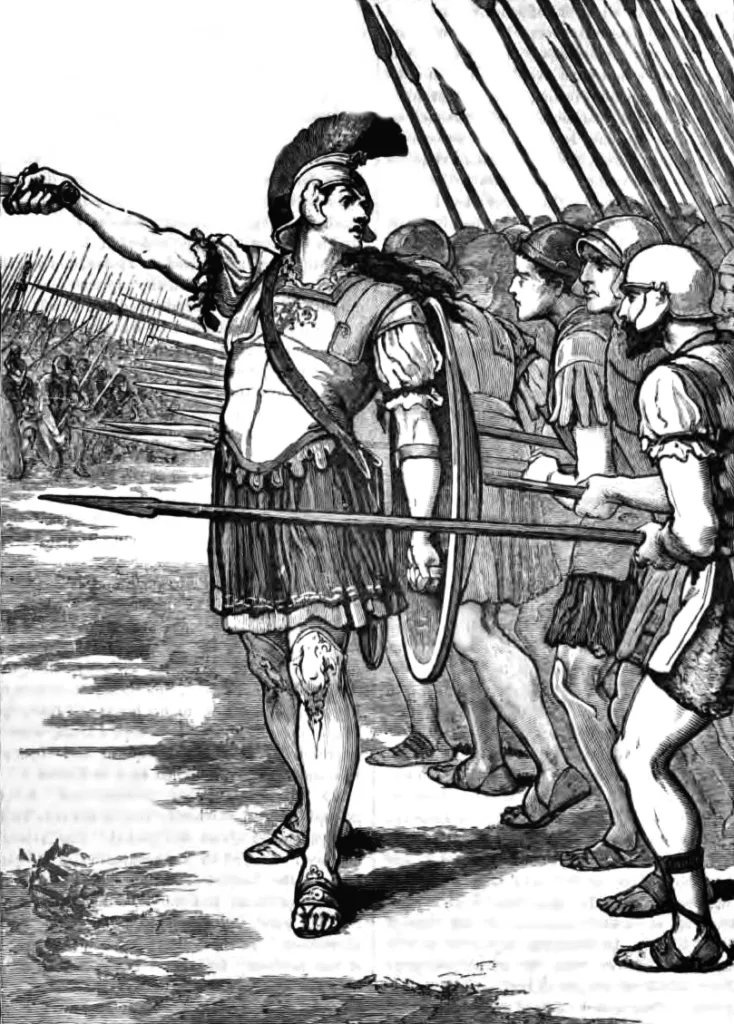 Pelopidas leading the Thebans at the battle of Leuctra